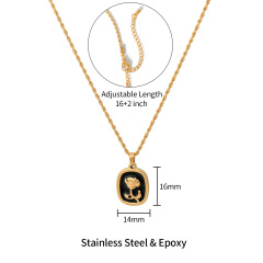 18K GOLD BLACK ROSE