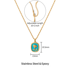 18K GOLD BLUE ROSE