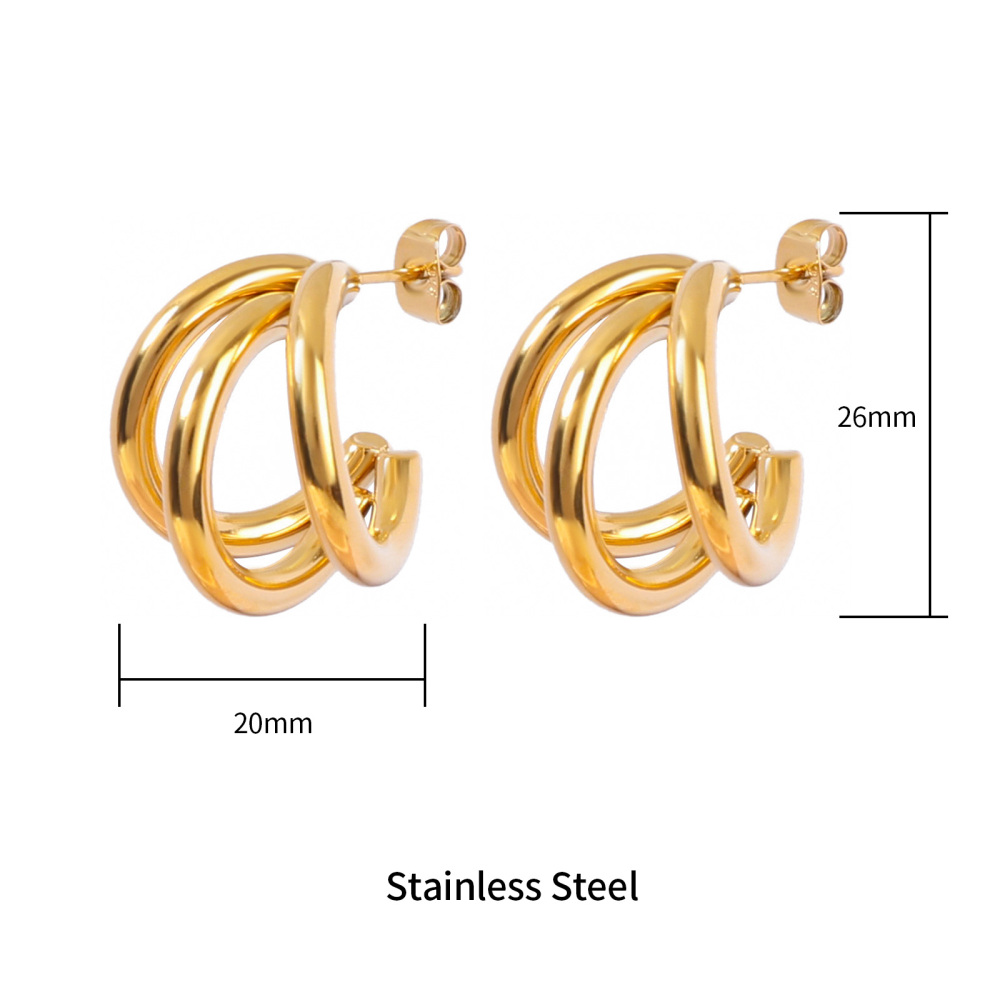 Various Styles Stainless Steel Gold Hoop Earrings for Everyday Chic