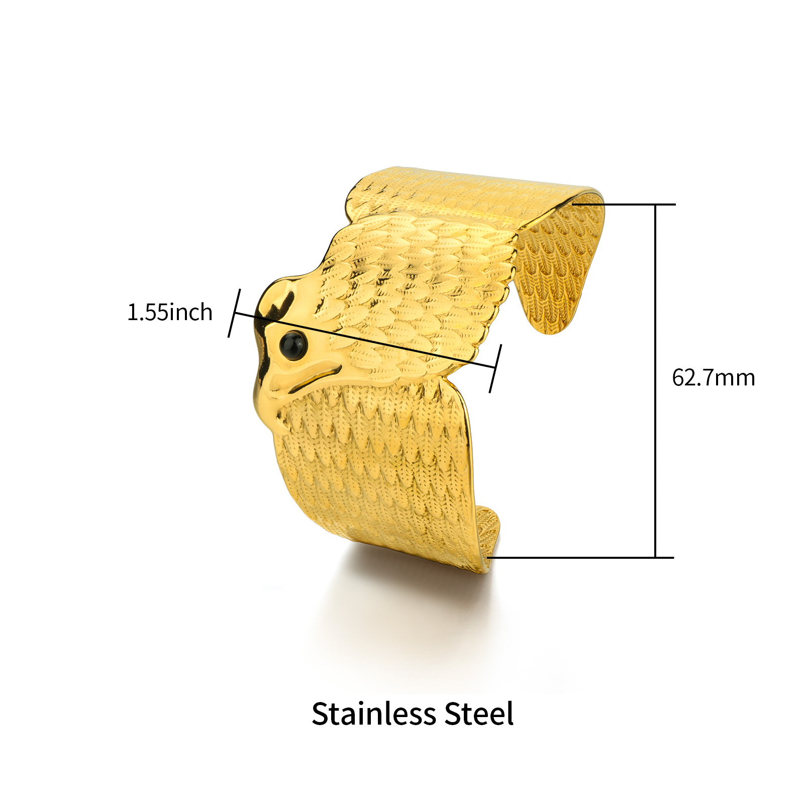 Nature Inspired Stainless Steel Gold Plated Bangle Bracelets