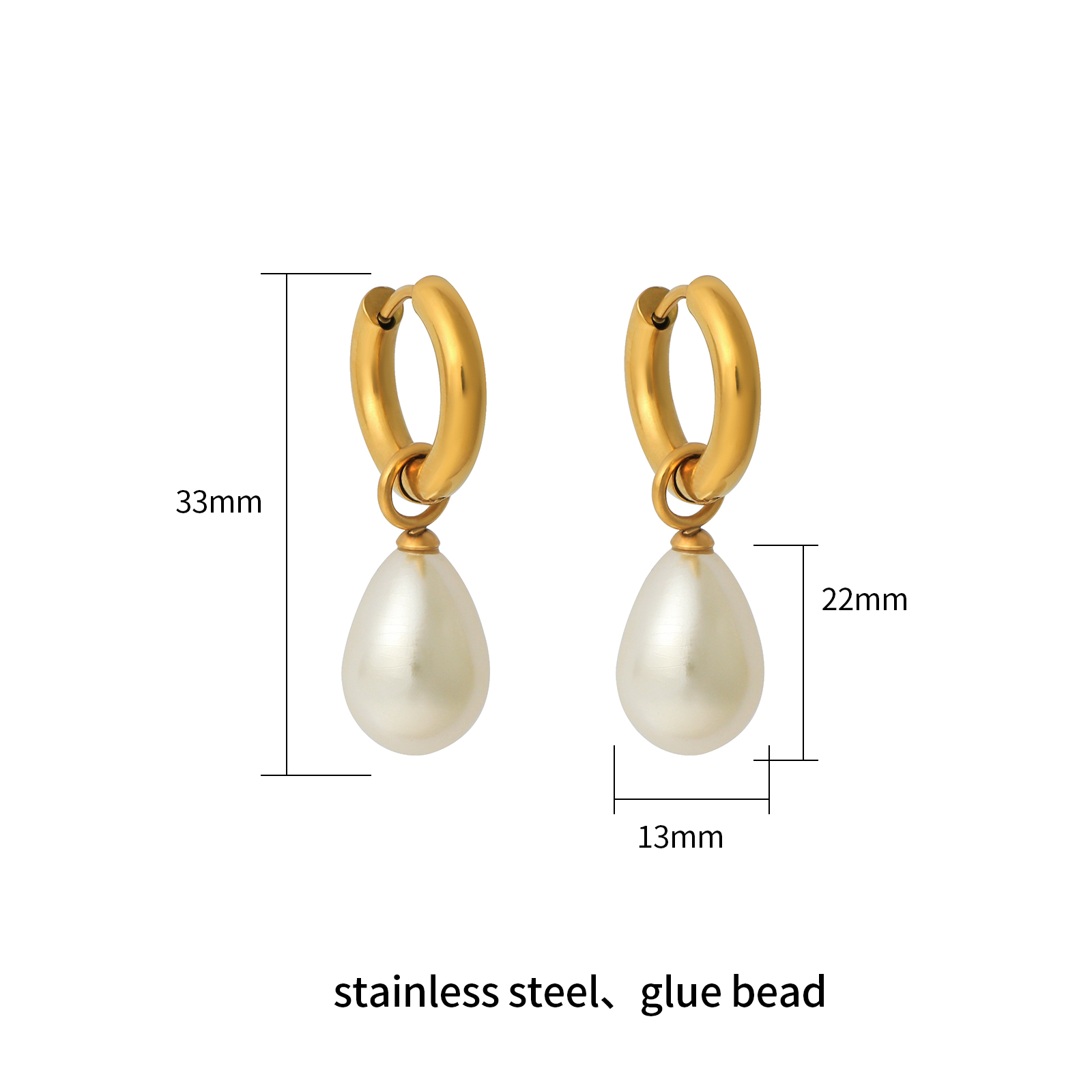 18K Gold Plated Hoop Earrings with Flower Shape or Pearl Pendant