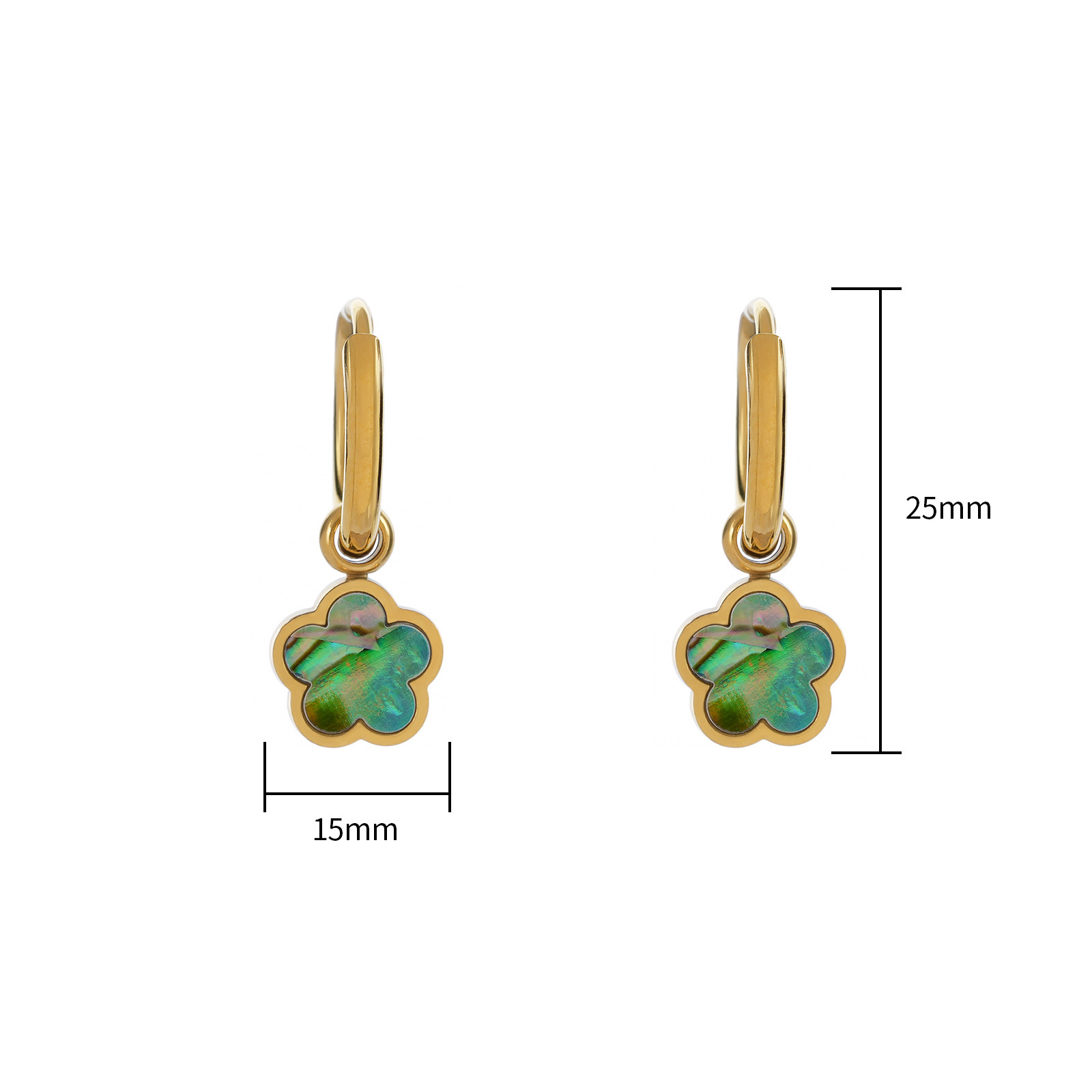18K Gold Plated Hoop Earrings with Flower Shape or Pearl Pendant