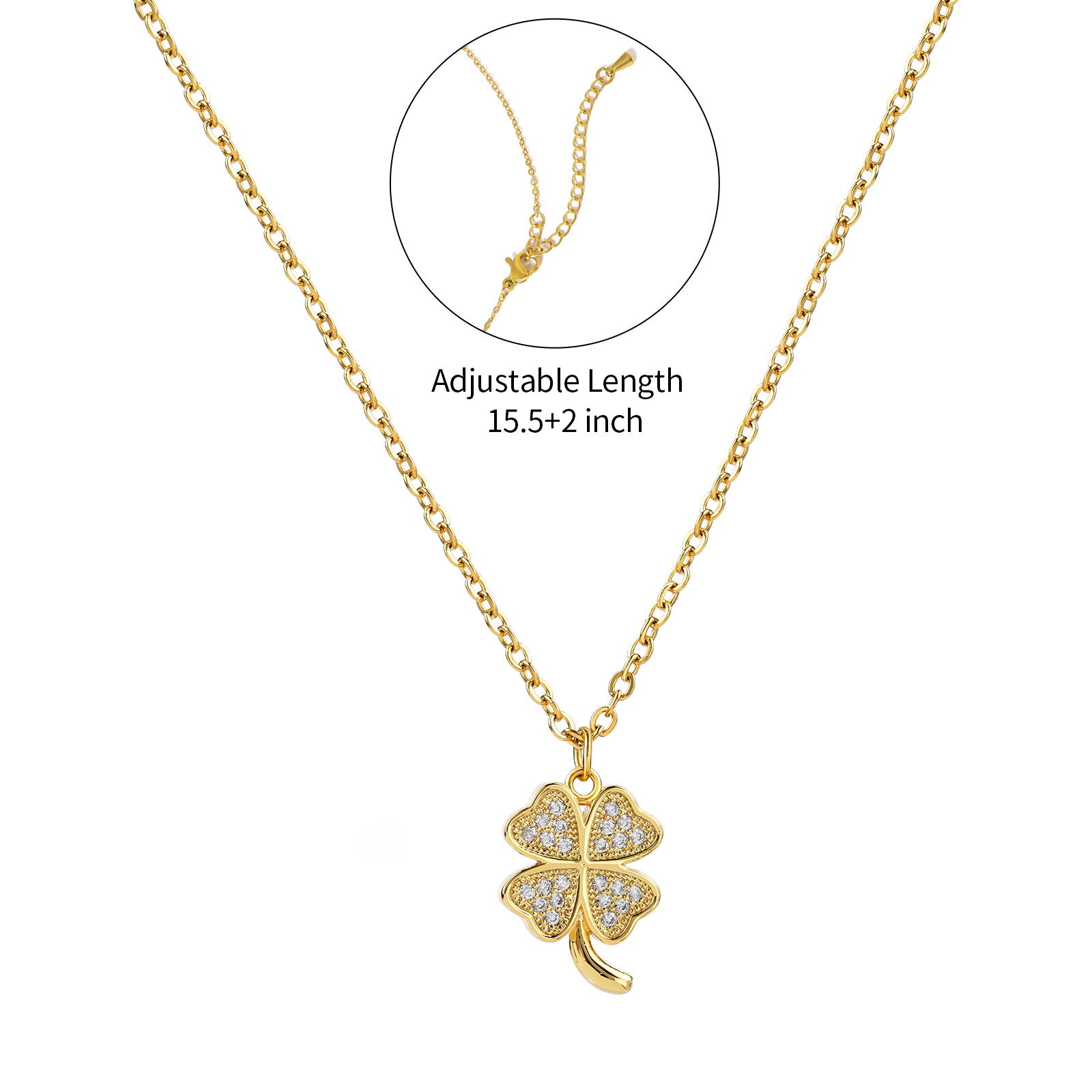 18K Gold Plated Sparkle Cubic Zirconia Pendant Necklace