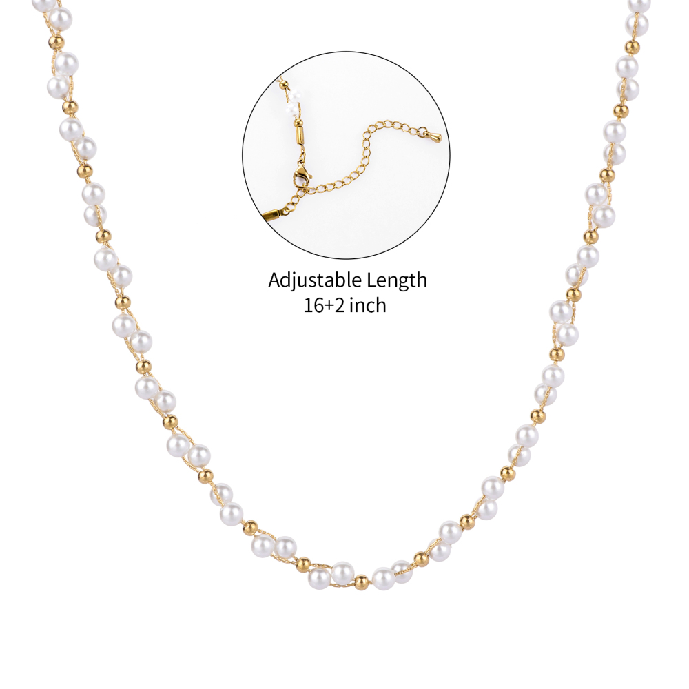 Vibrant Boho Beaded Choker Necklace with Crystal or Pearl
