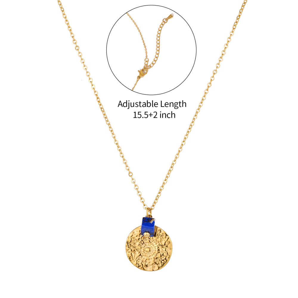 Gold Sunlight Pendant Necklce with Natural Stone or Pearl
