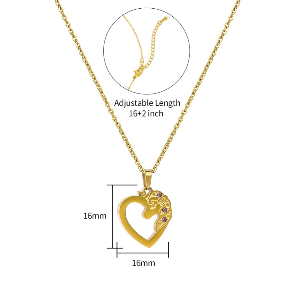 Gold Plated Stainless Steel Heart Shape Pendant Necklace for Mother's Gift