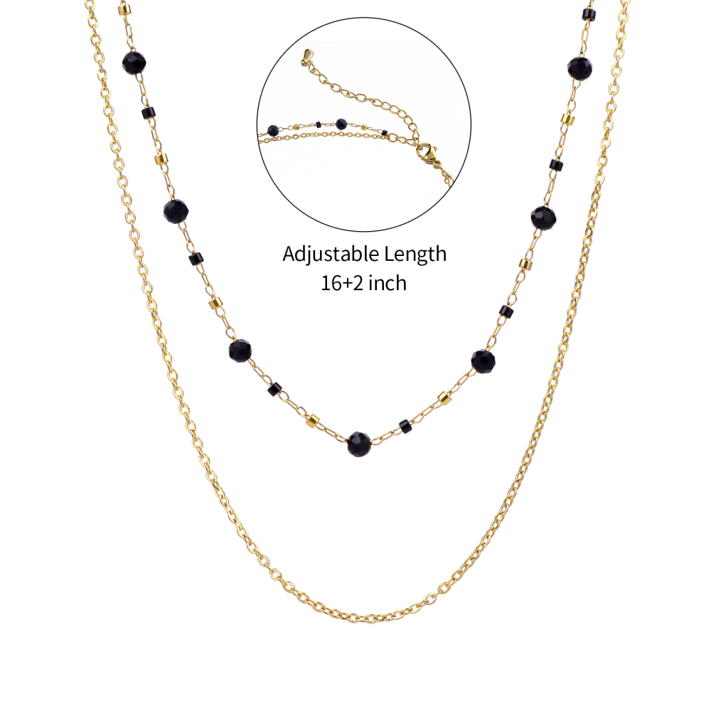Vivid Boho Style Double Layer Stone Necklace with Miyuki Bead