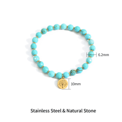 18K GOLD GREEN TURQUOISE