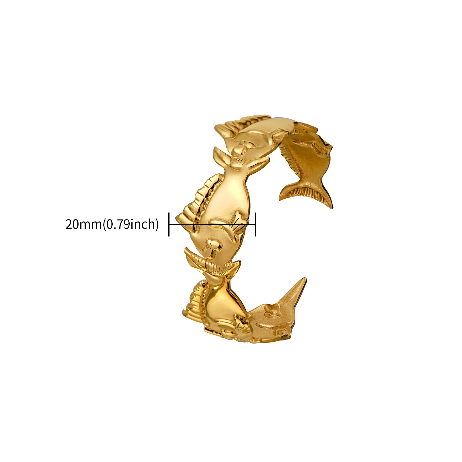Gold Plated Coral Seashell & Fish Cuff Bracelets Inspired by Marine Life