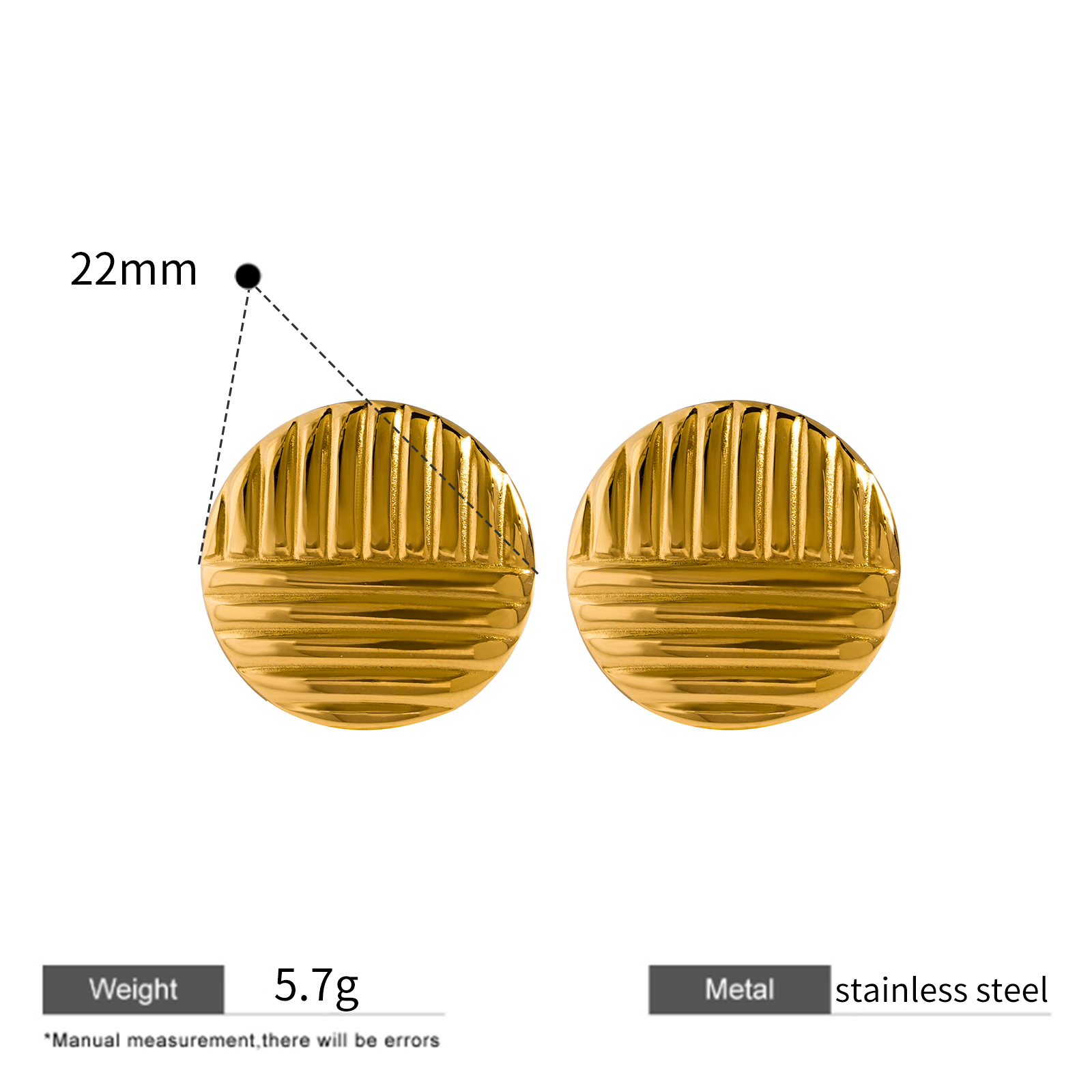 Various Heart Shape Stud Earrings in Gold Plated Stainless Steel