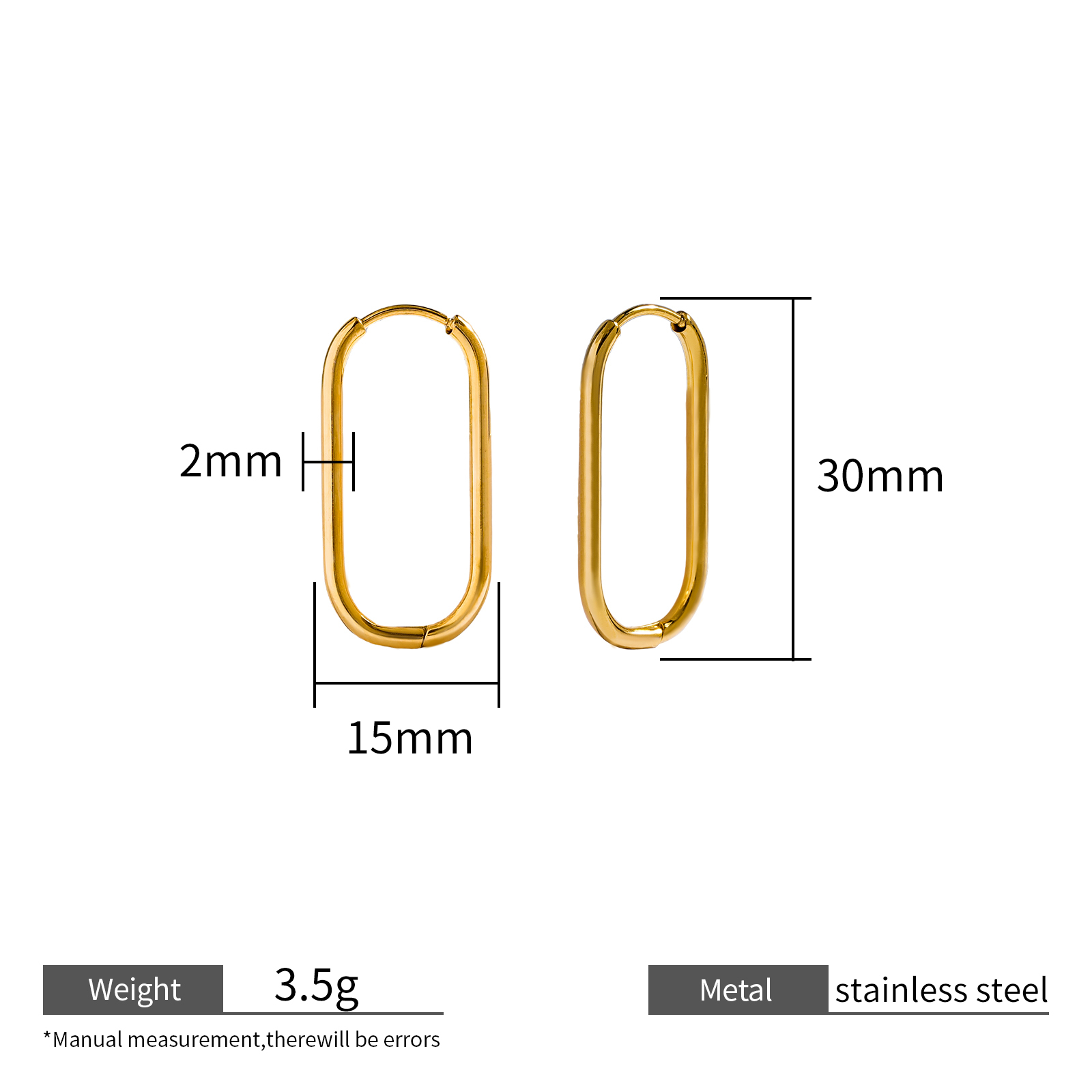 Stylish Unique Stainless Steel Gold Earrings Multi Geometric Elements