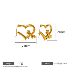 18K GOLD BUTTERFLY HEART