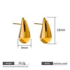 18K GOLD TEARDROP