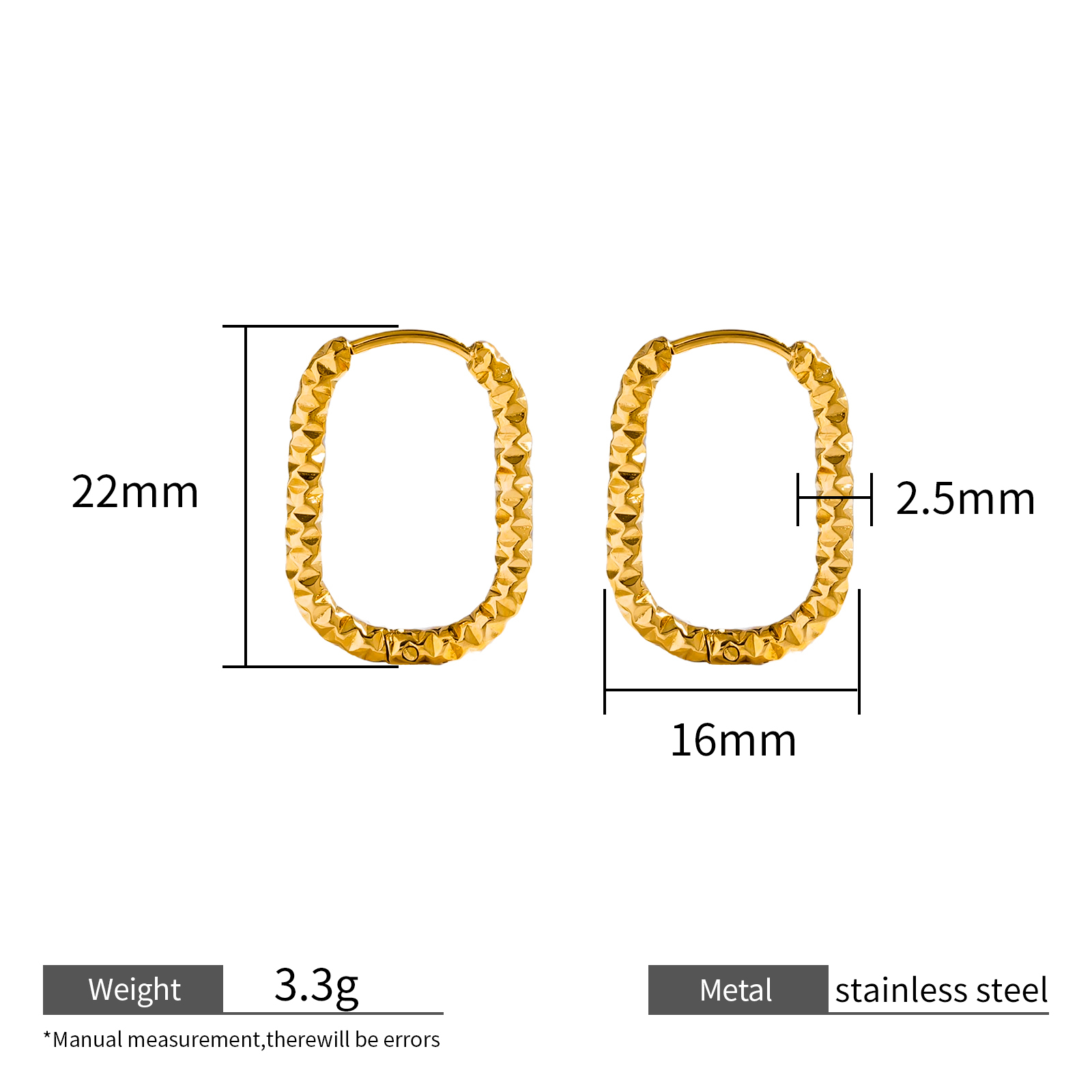 Stylish Unique Stainless Steel Gold Earrings Multi Geometric Elements
