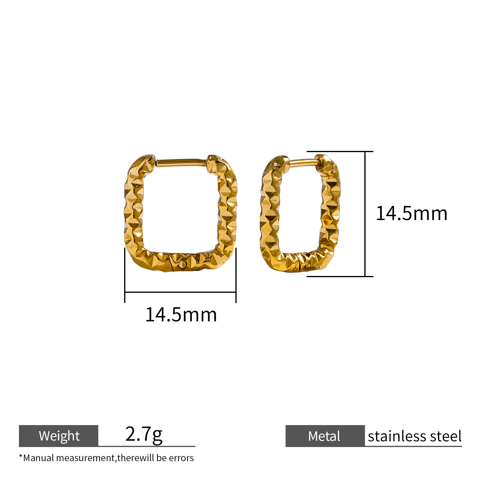 Stylish Unique Stainless Steel Gold Earrings Multi Geometric Elements