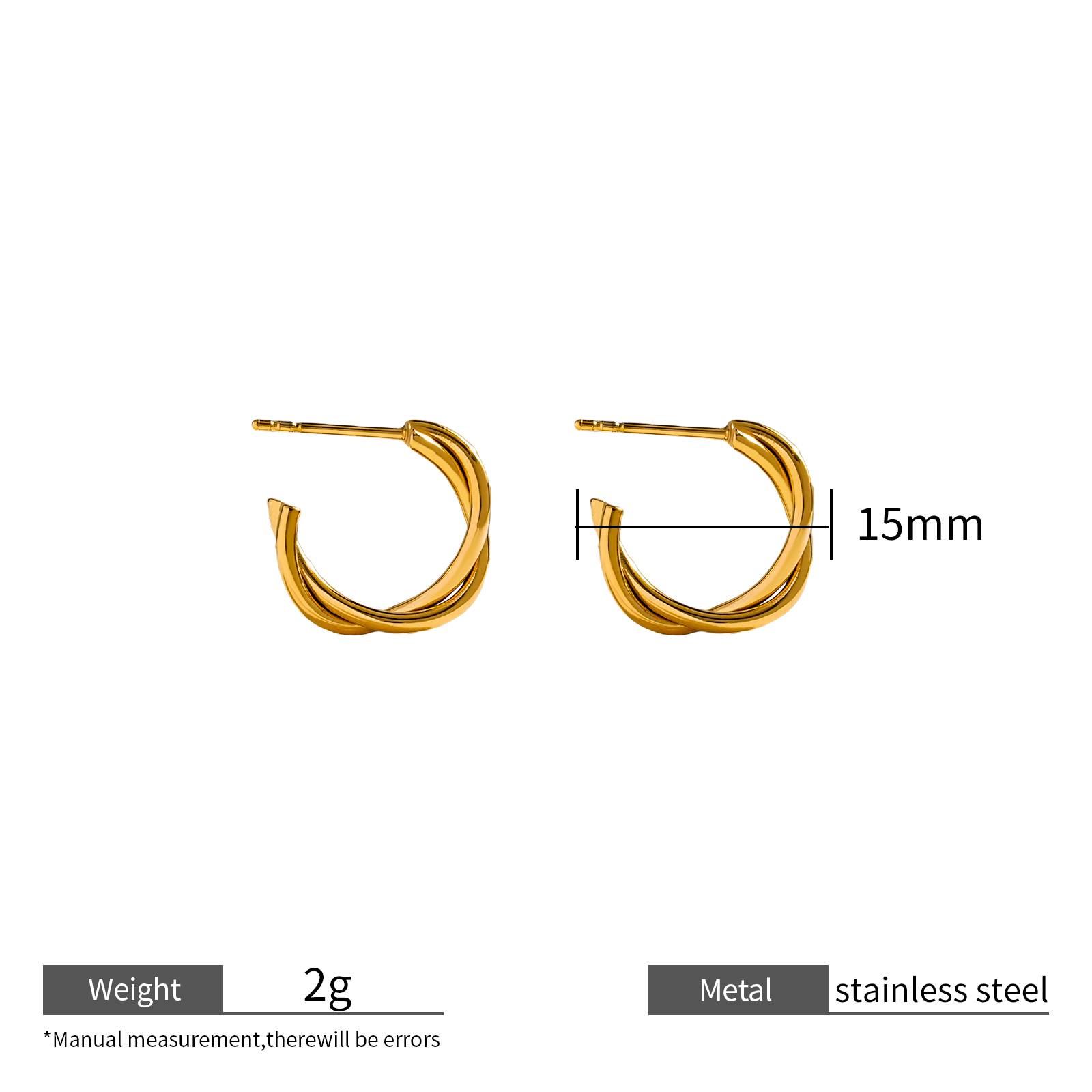 Mordern Chic 18K Gold Plated Stainless Steel Earrings Collection with Unique Details