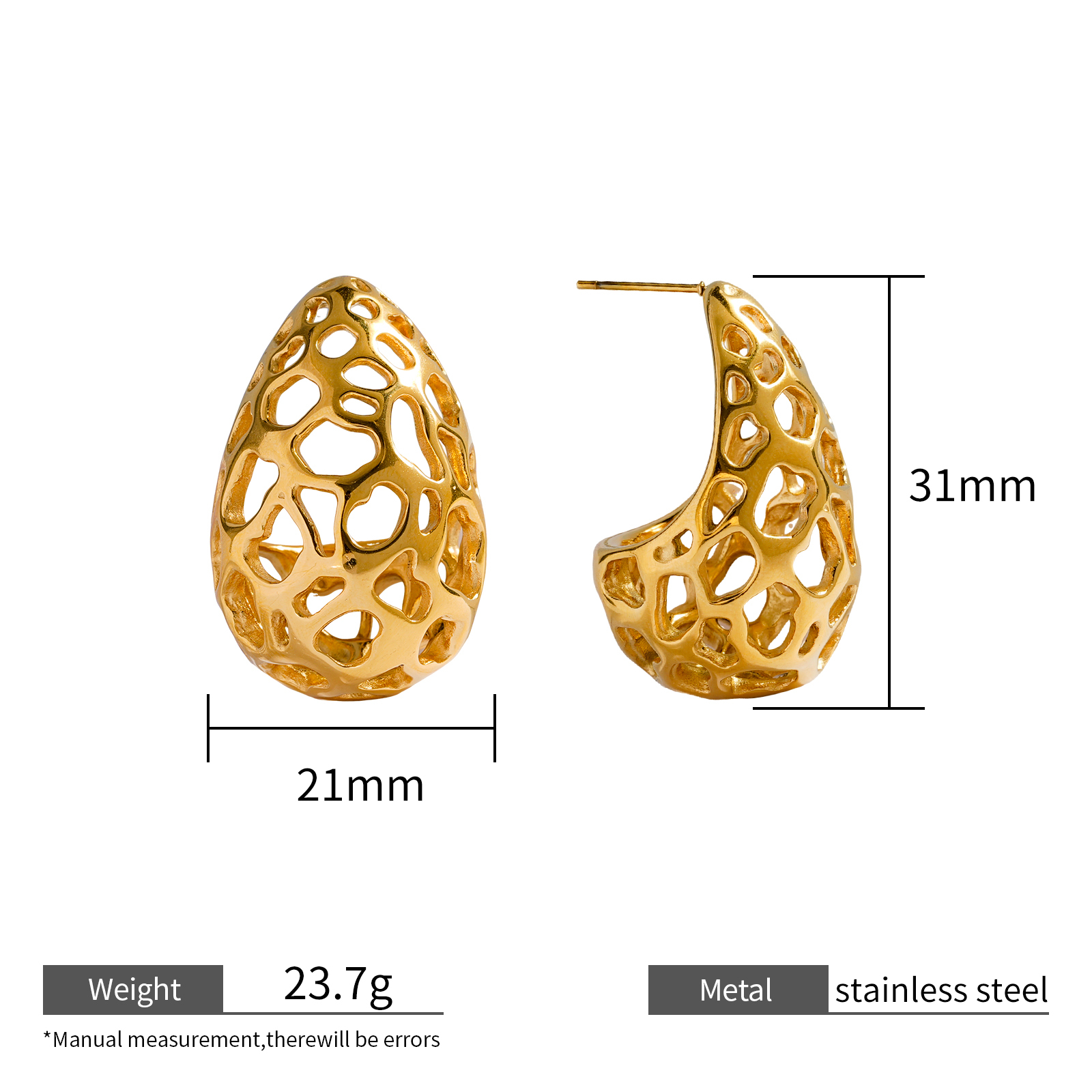 Gold Plated Life Inspired Earth and Feast Earring Collection