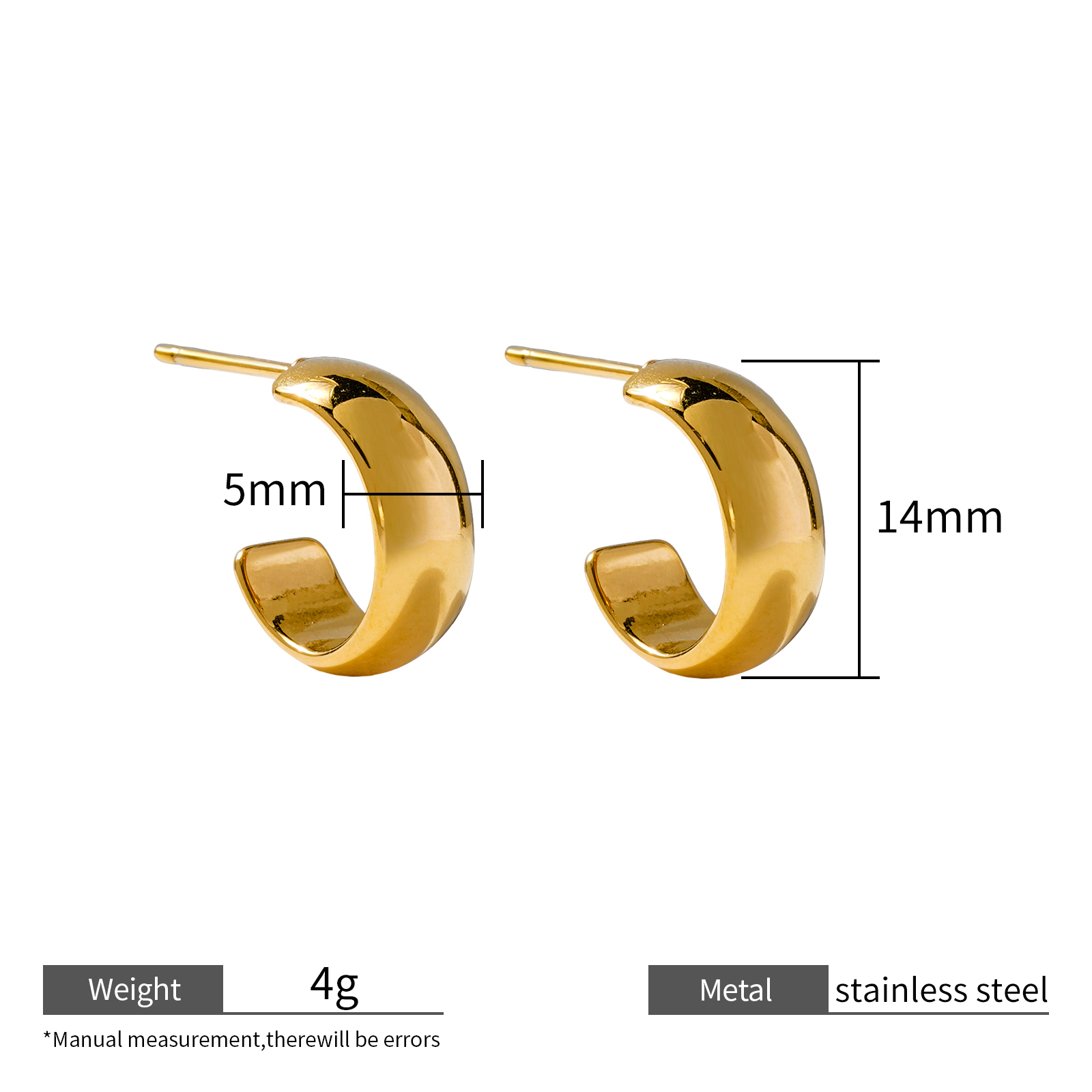 Mordern Chic 18K Gold Plated Stainless Steel Earrings Collection with Unique Details