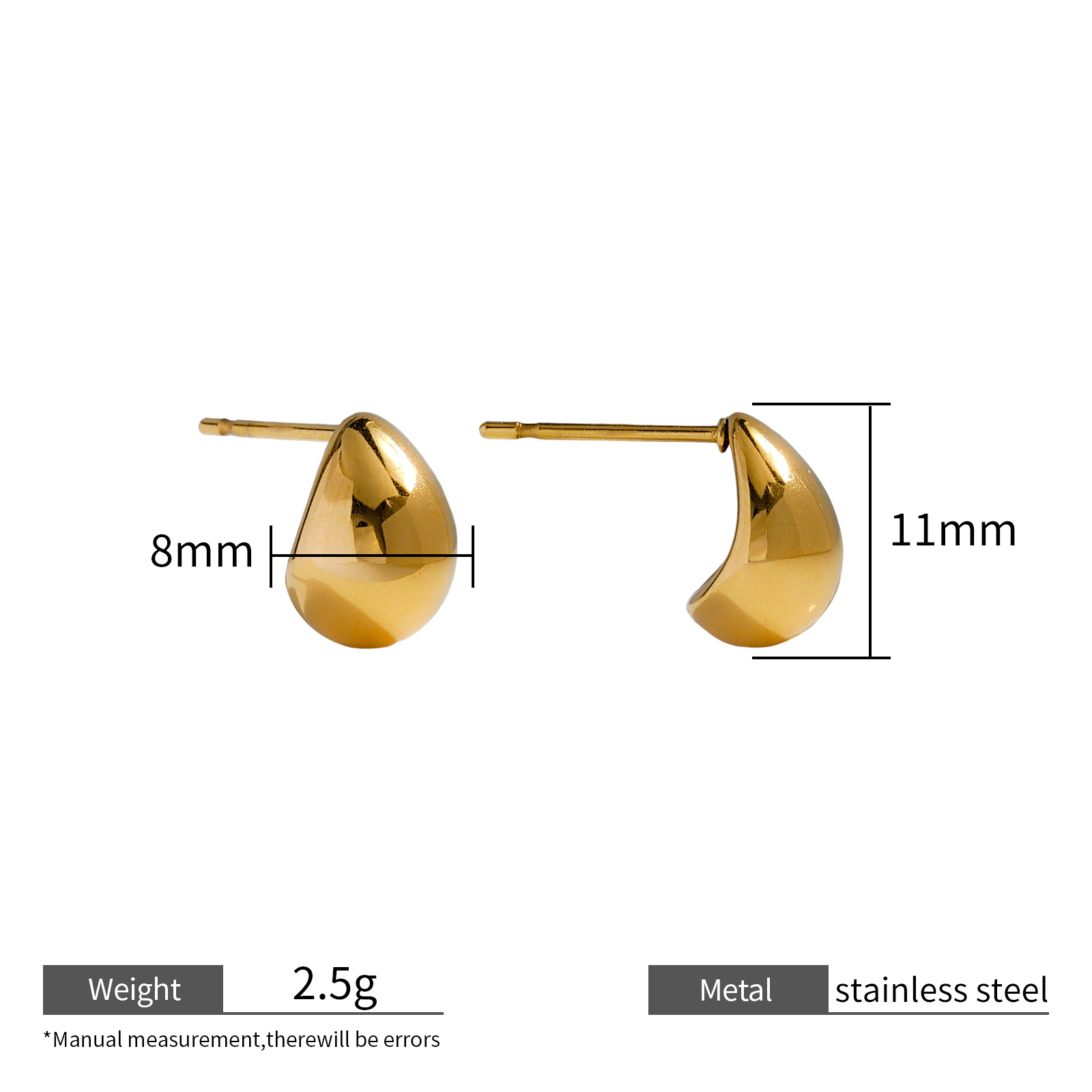 Mordern Chic 18K Gold Plated Stainless Steel Earrings Collection with Unique Details