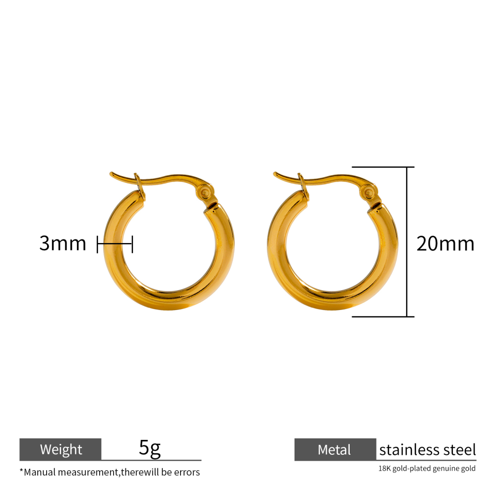 Diverse Hoop Designs Crafted From 18K Gold Plated Stainless Steel