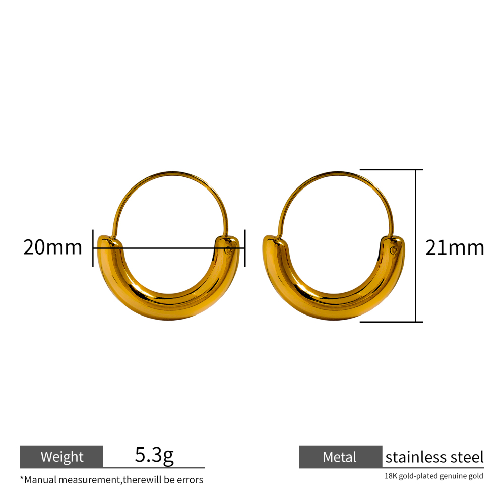 Diverse Hoop Designs Crafted From 18K Gold Plated Stainless Steel