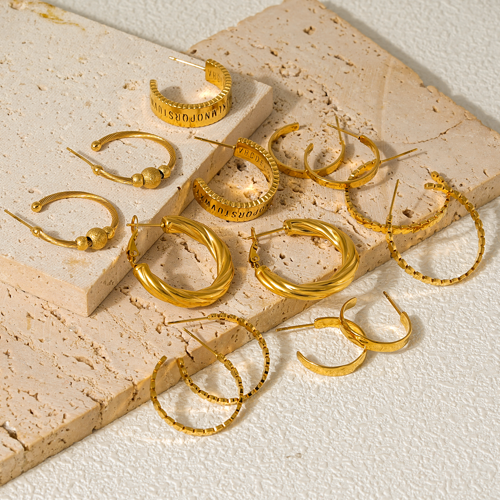 Statement Half Hoop Designs 18K Gold Plated Stainless Steel