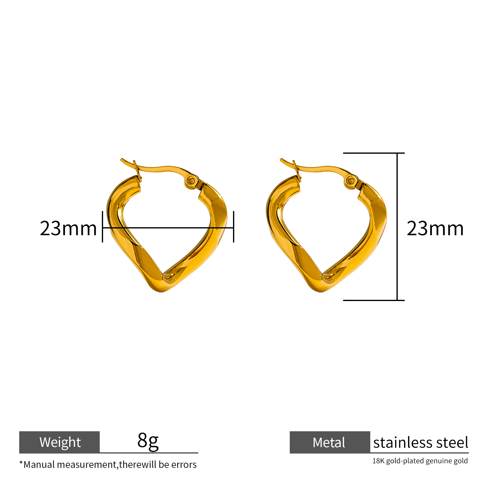 Irregular Hoop Earrings in 18K Gold Plated Stainless Steel