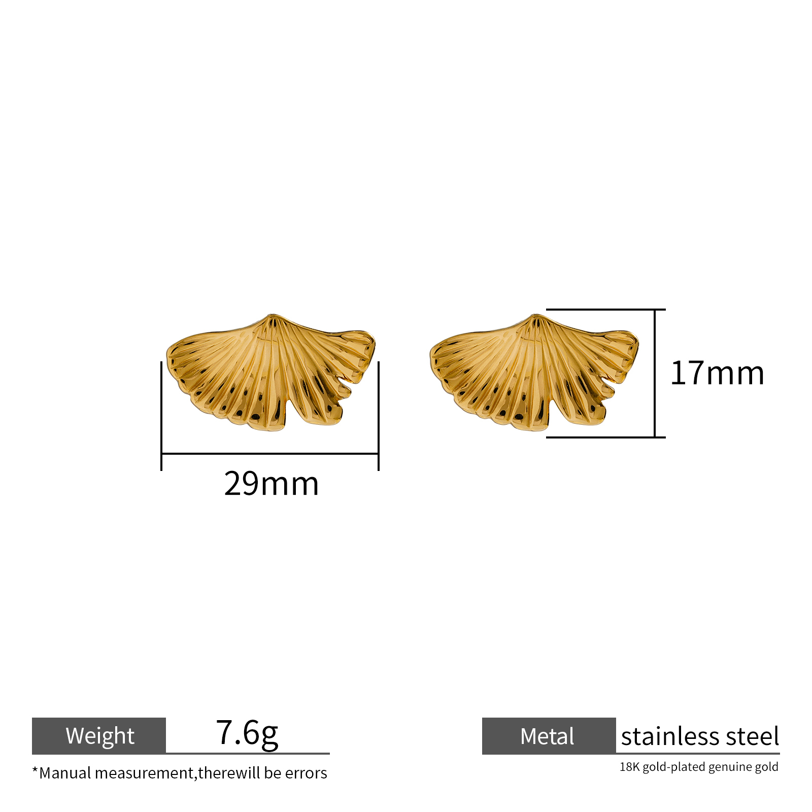 18K Gold Plated Stainless Steel Earrings Collection Unique Textured Designs