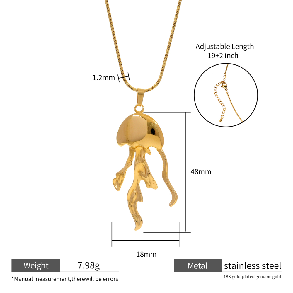 Marine Life Elegance 18k Gold Plated Steel Necklace Collection