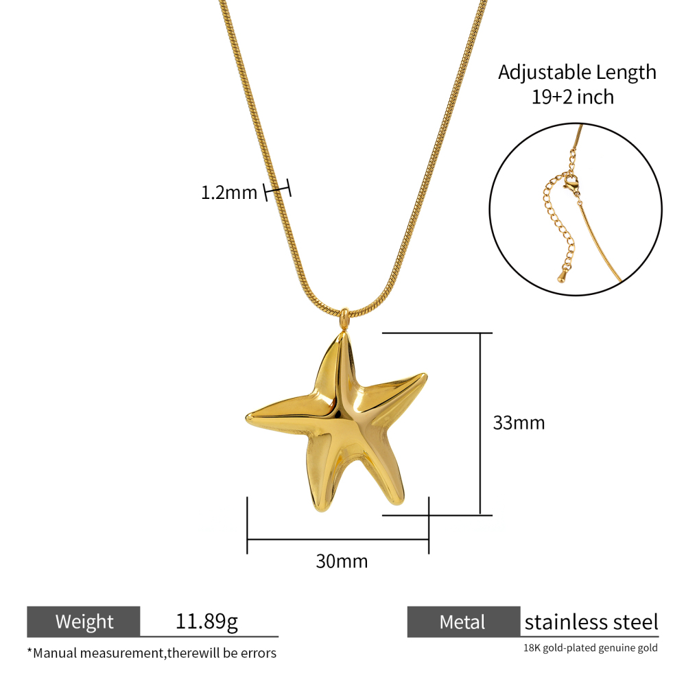 Marine Life Elegance 18k Gold Plated Steel Necklace Collection