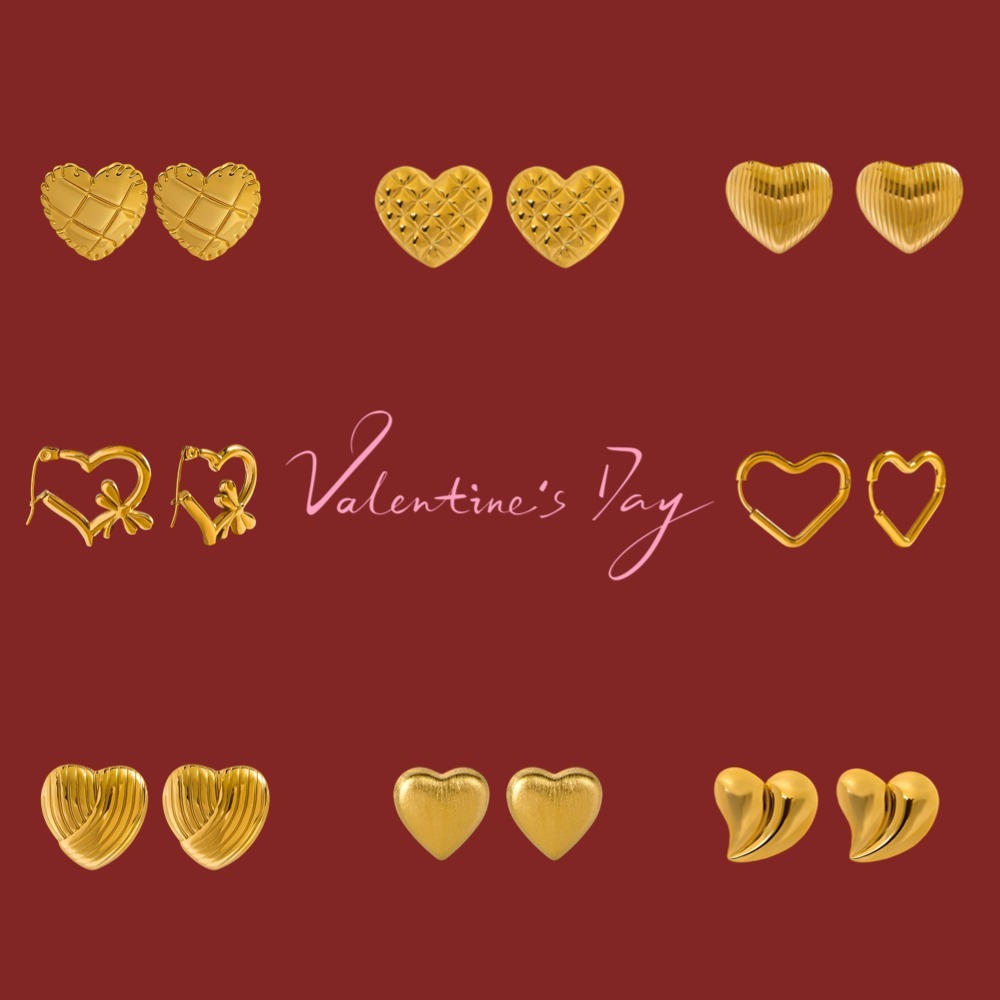 Gold Plated Valentine's Day Heart Jewelry Collection