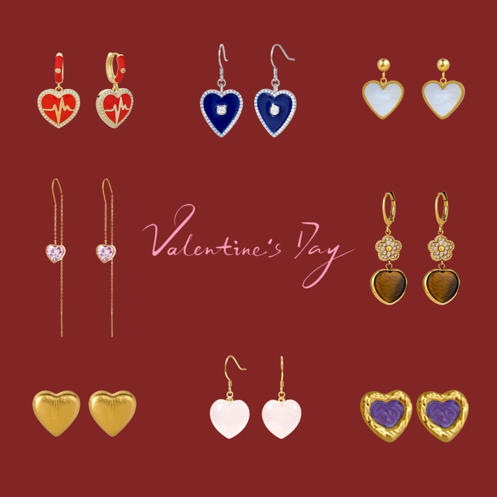 Gold Plated Valentine's Day Heart Jewelry Collection