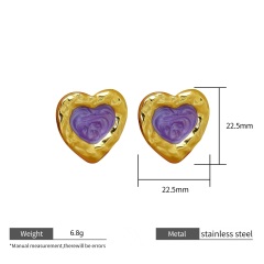 18K GOLD PURPLE ENAMEL
