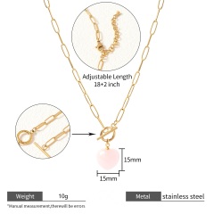 18K GOLD ROSE QUARTZ
