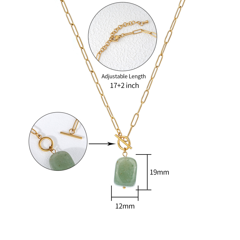 18k Gold Stainless Steel Natural Stone OT Chain Necklace Collection