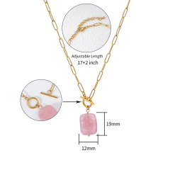 18K GOLD ROSE QUARTZ