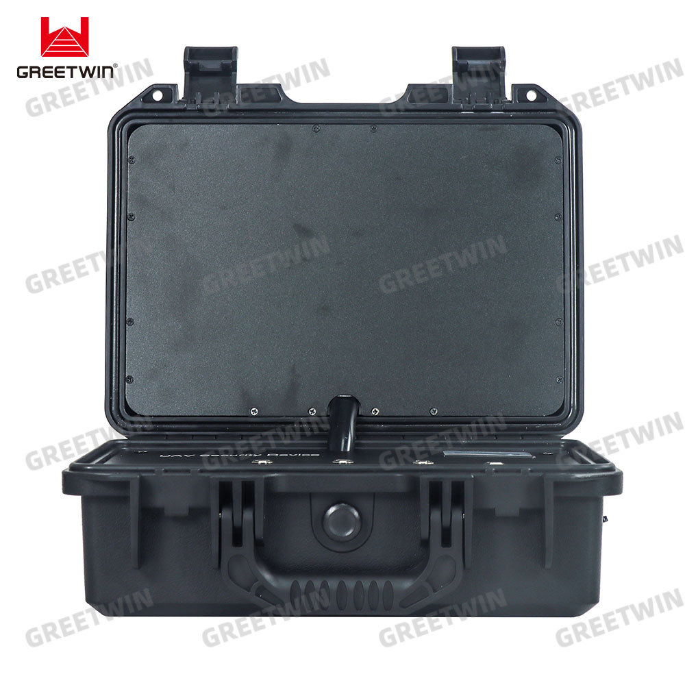 Portable suitcase anti drone 1.5G 2.4G 5.8G tri band 1km range drone Jammer