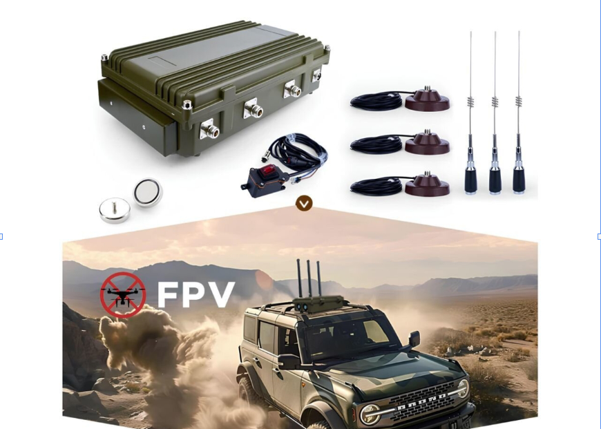 900MHz 2.4G 5.8G 150W Drone jammer system FPV vehicle anti drone system