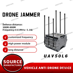 6 band FPV vehicle drone jammer 300-800M jamming range anti drone device