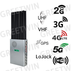 Greetwin Portable Handheld 18 Channels GSM CDMA LTE 3G 4G 5G Phone Signal WIFI GPS Lojack Signal Jammer