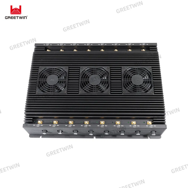 Cellphone 5G/4G/3G/2G WIFI GPS LOJACK LORA UHF VHF signal jammer with 16 Antennas adjustable 110W output power jamming up to 80m