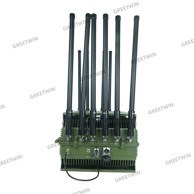 12 Band Vehicle FPV Signal Jammer High Power 590W Anti drone system 0.5-1KM Range UAV Jammer