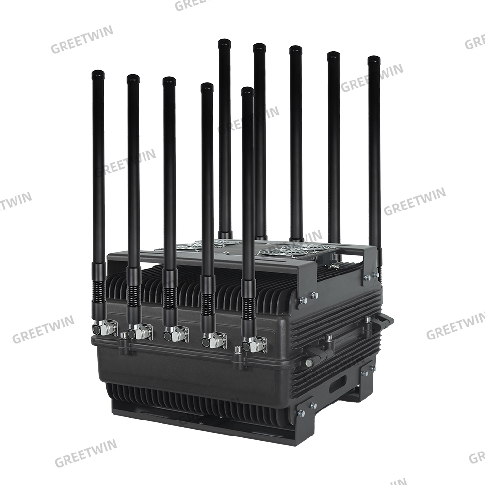 10 band vehicle FPV Drone jammer 500W anti drone device