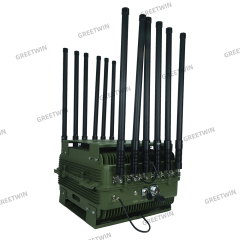 12 Band Vehicle FPV Signal Jammer High Power 590W Anti drone system 0.5-1KM Range UAV Jammer