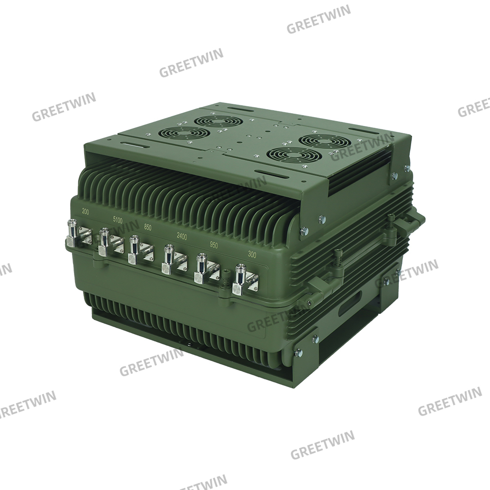 12 Band Vehicle FPV Signal Jammer High Power 590W Anti drone system 0.5-1KM Range UAV Jammer