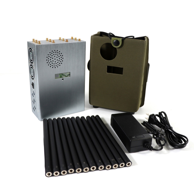 New High Power Handheld 12 Antennas Cellphone Signal Jammer Blocking 2G 3G 4G 5G Wi-Fi GPS UHF VHF Jamming up to 40m