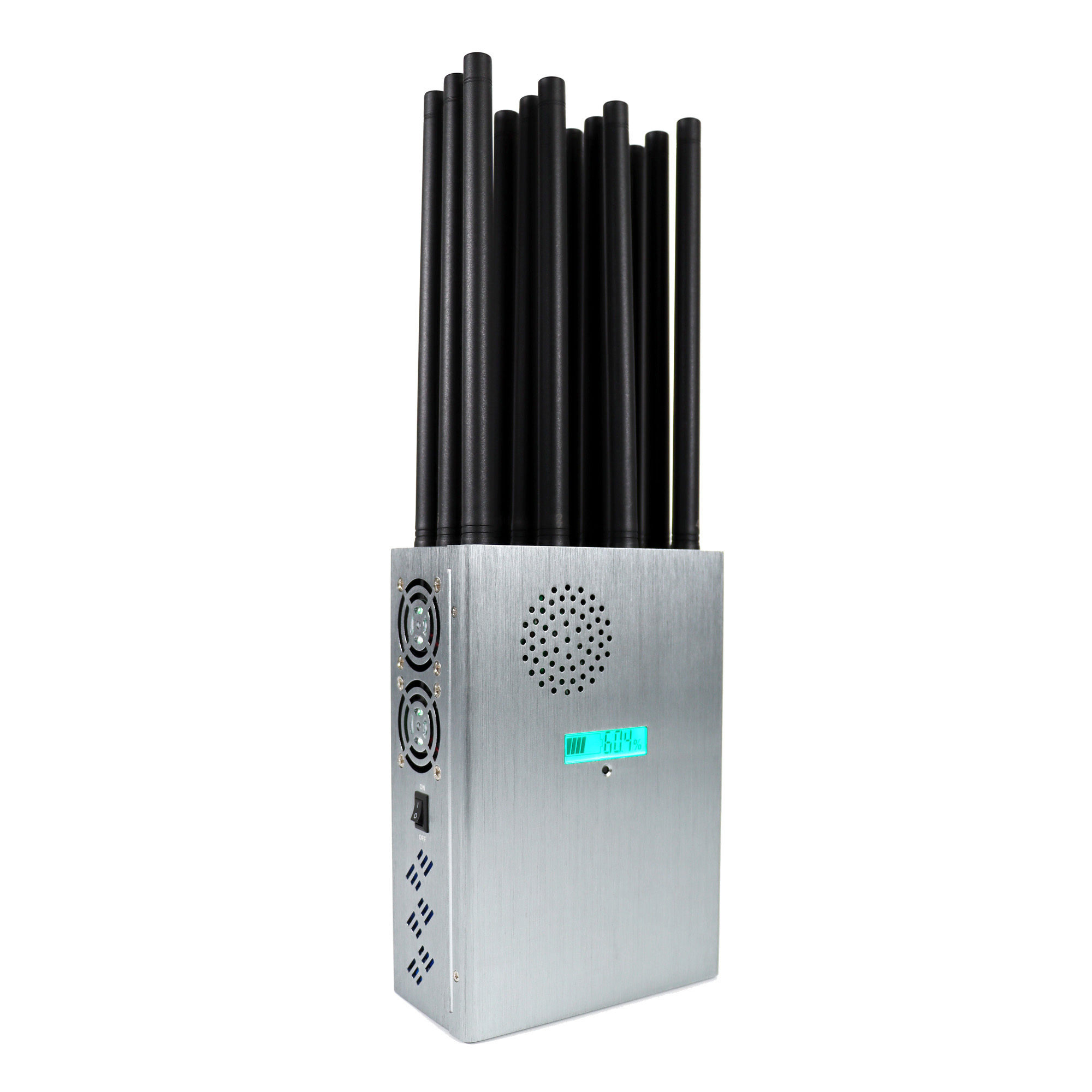 New High Power Handheld 12 Antennas Cellphone Signal Jammer Blocking 2G 3G 4G 5G Wi-Fi GPS UHF VHF Jamming up to 40m