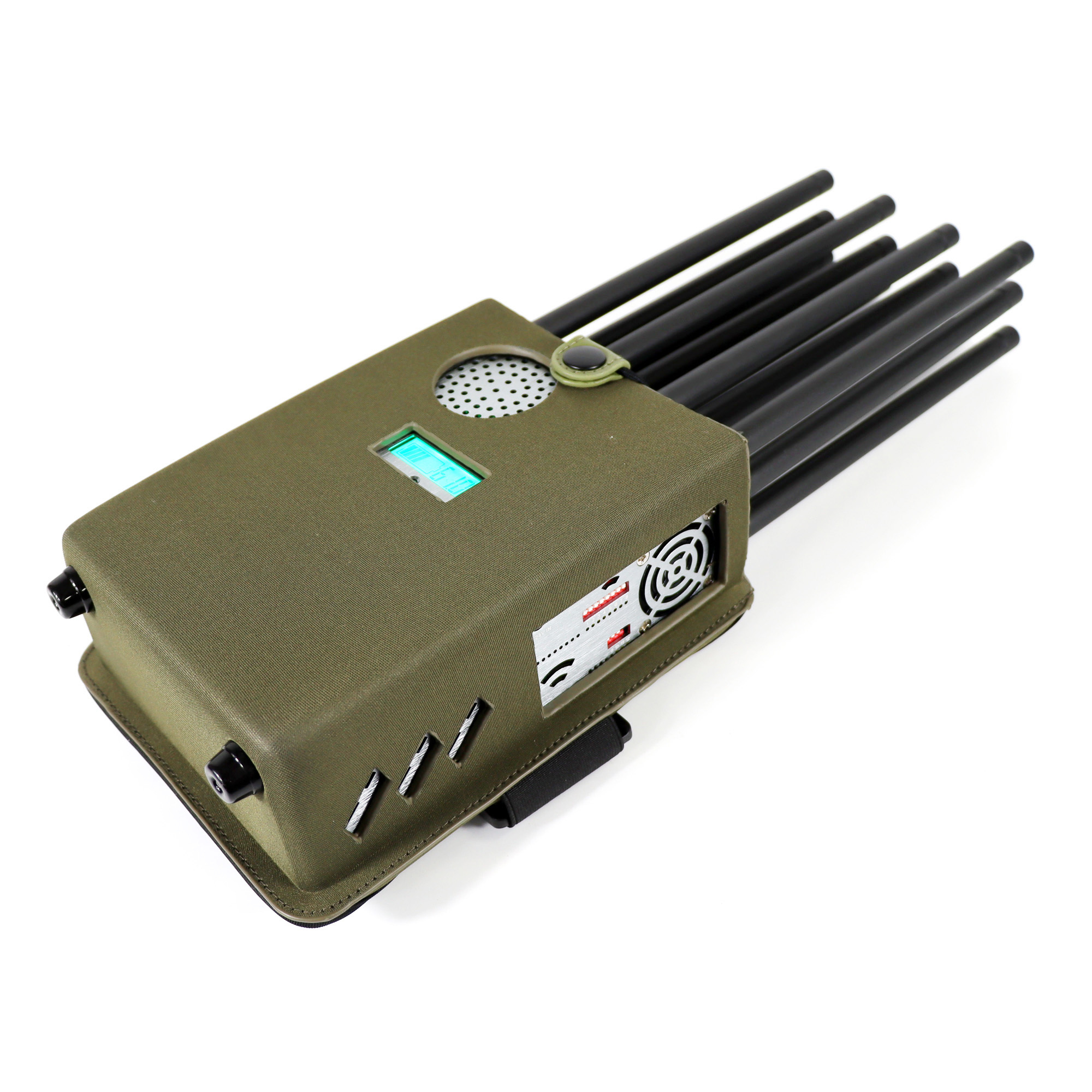 New High Power Handheld 12 Antennas Cellphone Signal Jammer Blocking 2G 3G 4G 5G Wi-Fi GPS UHF VHF Jamming up to 40m