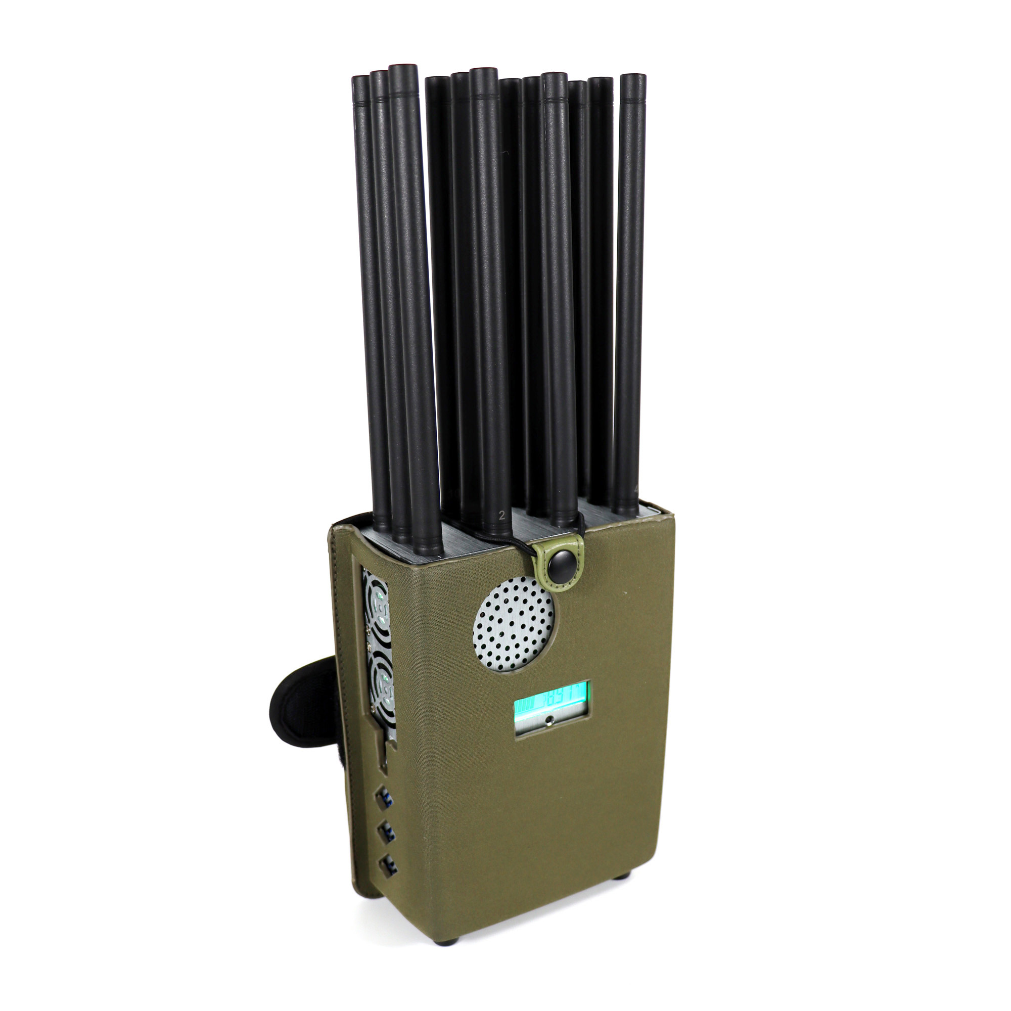 New High Power Handheld 12 Antennas Cellphone Signal Jammer Blocking 2G 3G 4G 5G Wi-Fi GPS UHF VHF Jamming up to 40m