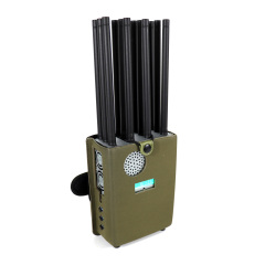 New High Power Handheld 12 Antennas Cellphone Signal Jammer Blocking 2G 3G 4G 5G Wi-Fi GPS UHF VHF Jamming up to 40m